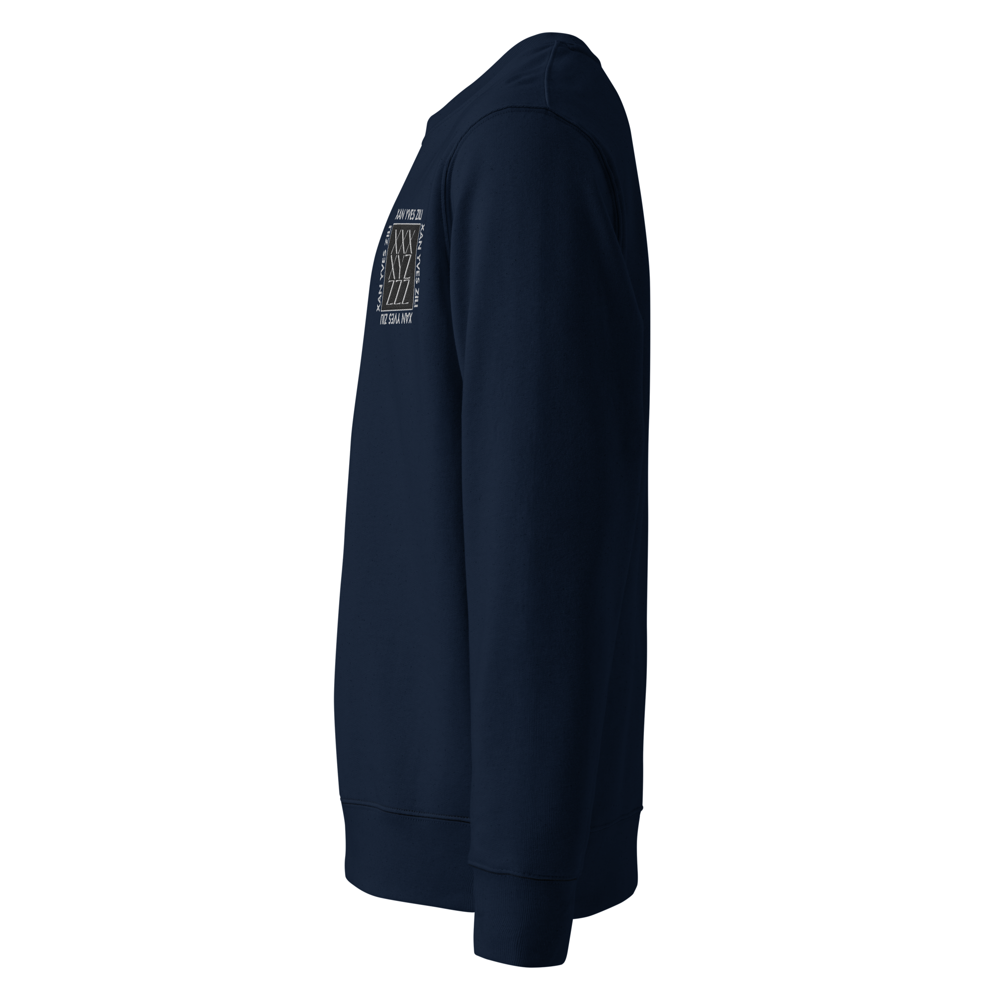 Xan Yves Zili's "The Logo Cube" Premium Essential Eco Embroidered Sweatshirt