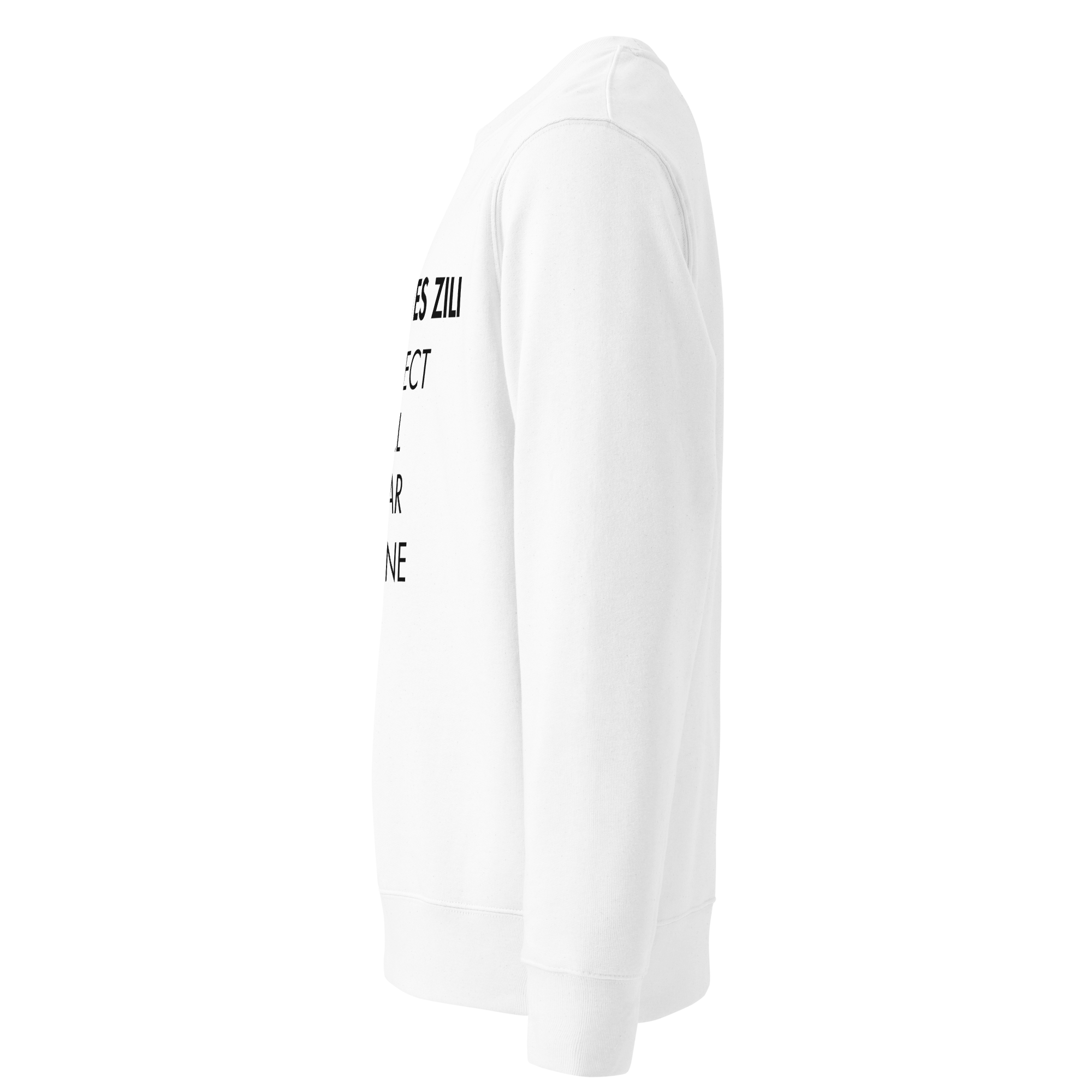 Xan Yves Zili's "Respect All Fear None" Essential Eco sweatshirt