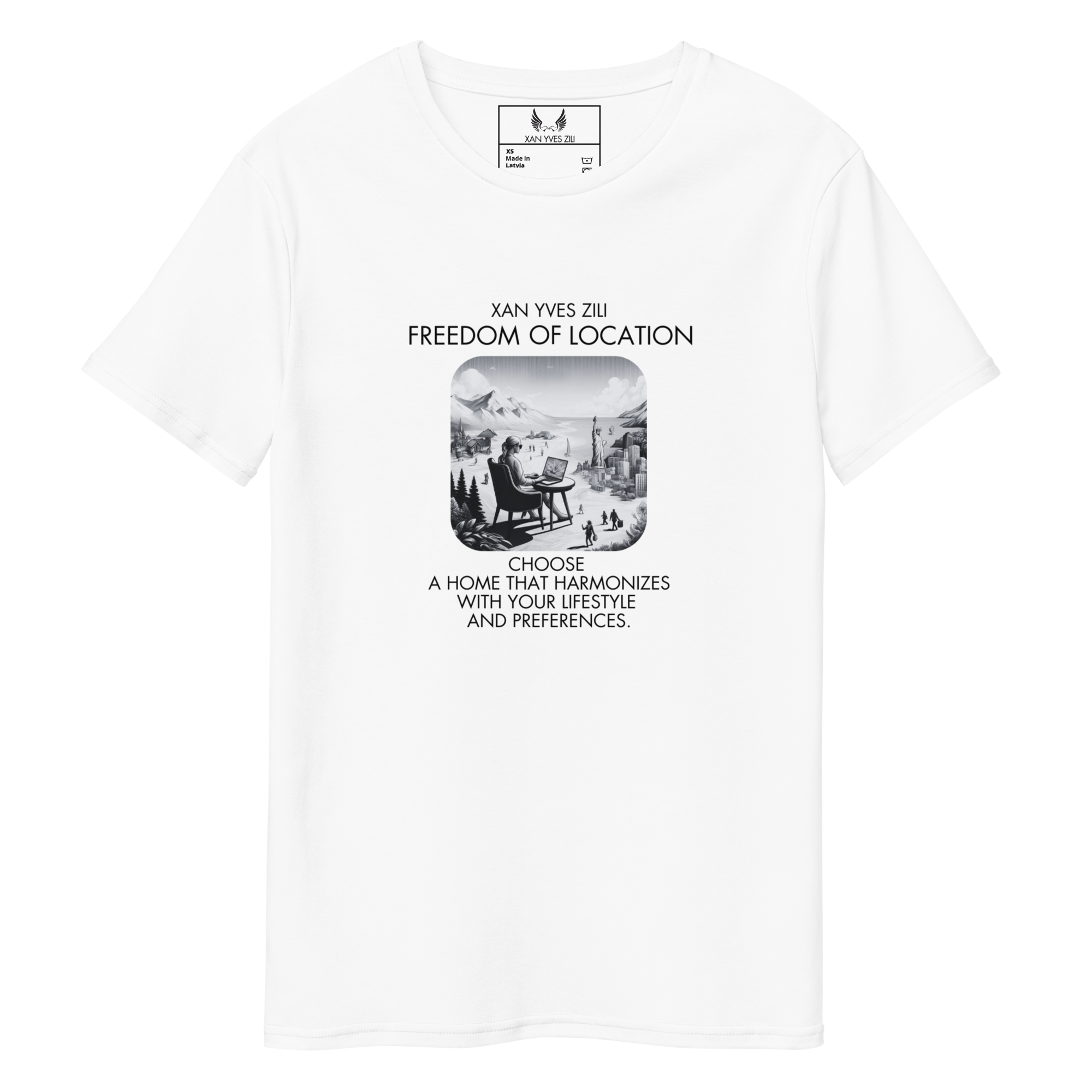 XAN YVES ZILI'S FREEDOM OF LOCATION - PIMA COTTON PREMIUM T-SHIRT