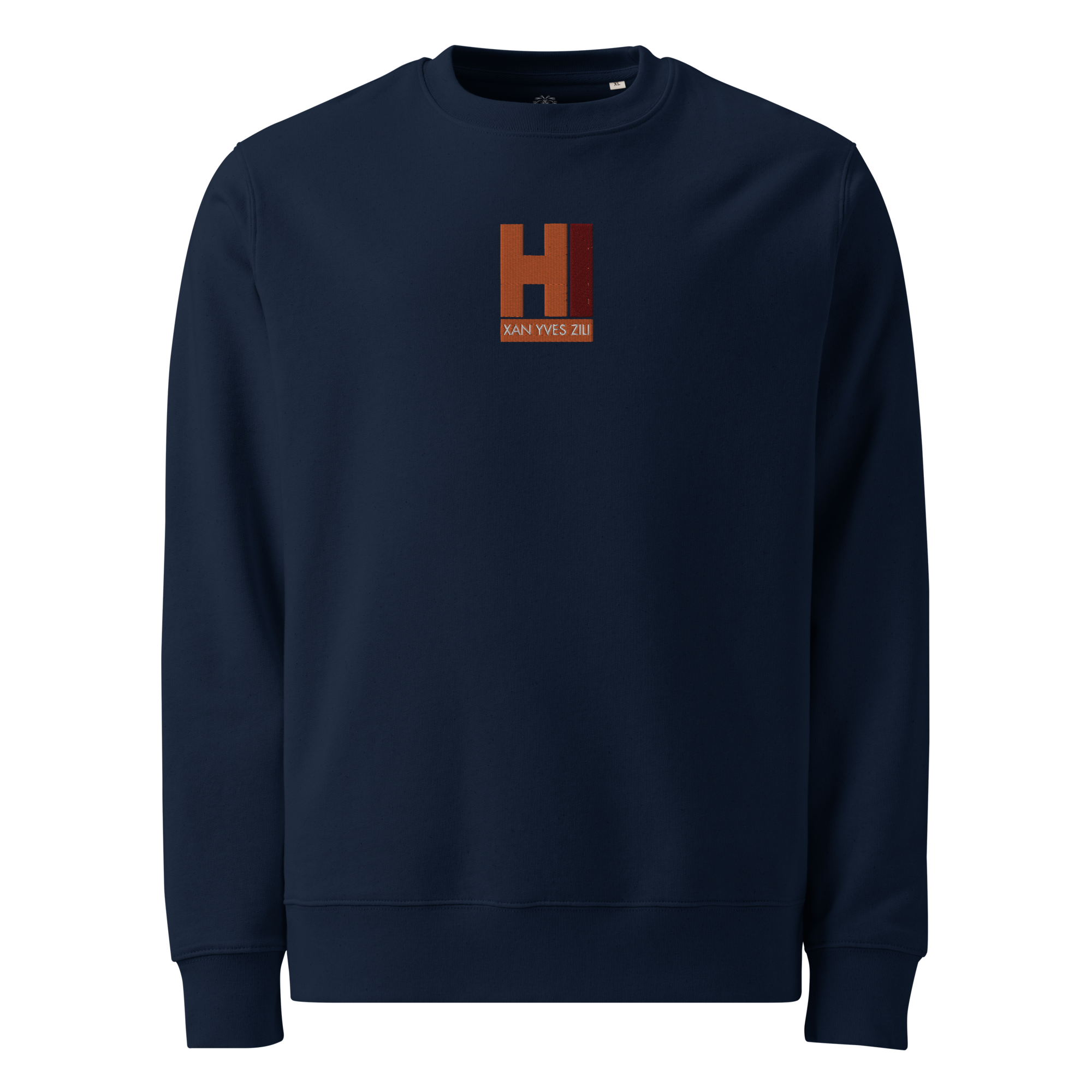 Xan Yves Zili's "HI" Premium Essential Eco Heavyweight Embroidered Sweatshirt