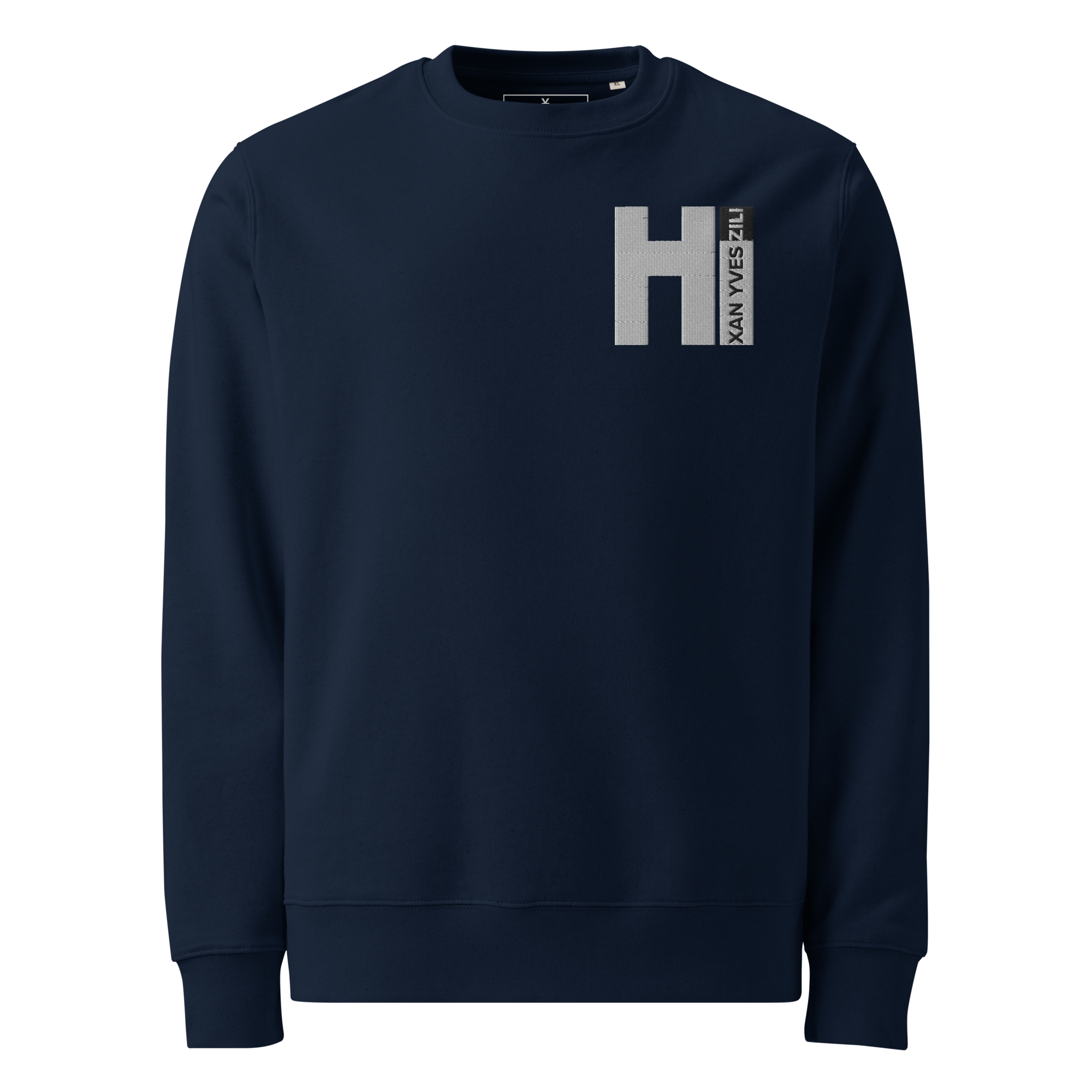 Xan Yves Zili's "HI" Premium Essential Eco Heavyweight Embroidered Sweatshirt