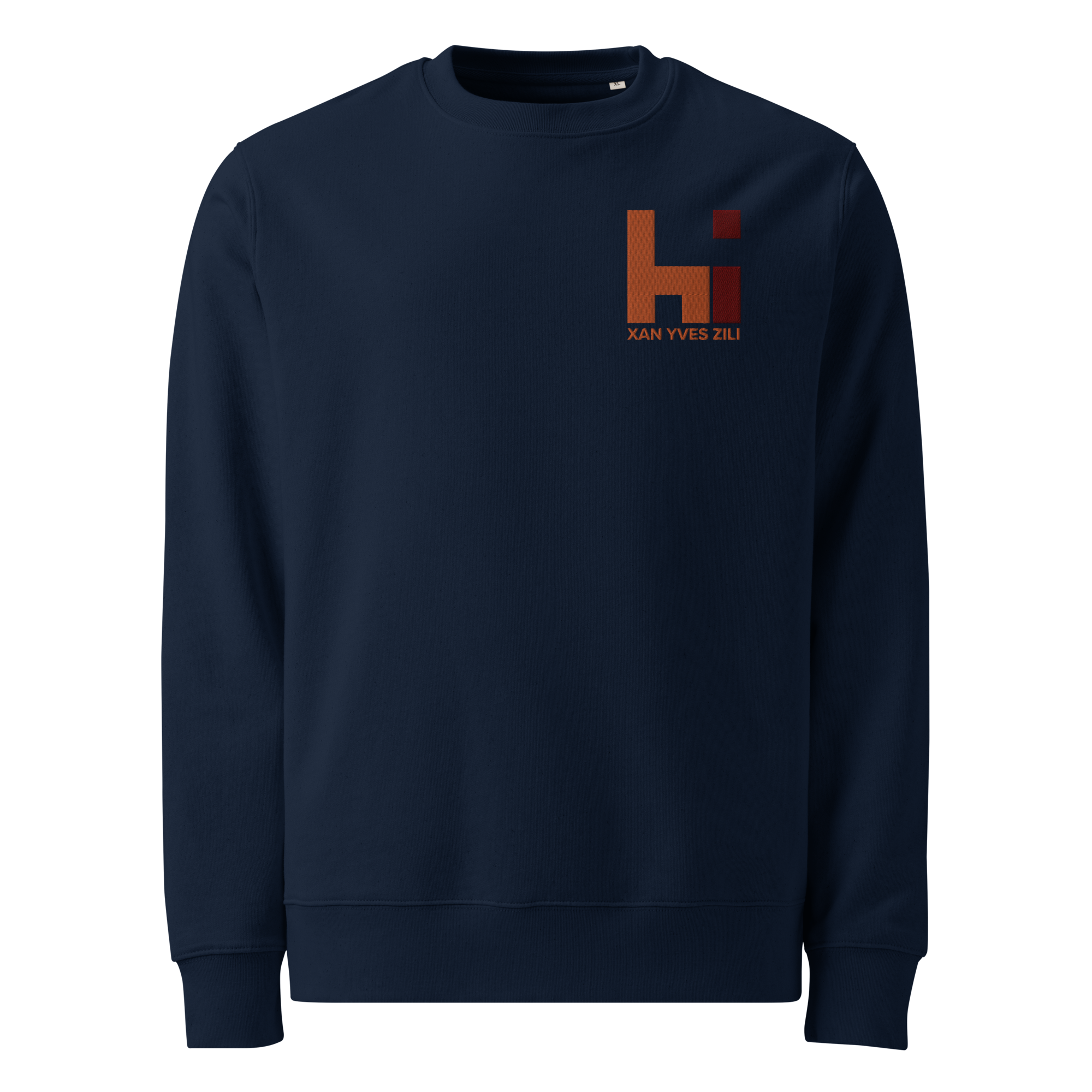 Xan Yves Zili's "HI" Premium Essential Eco Embroidered Heavyweight Sweatshirt