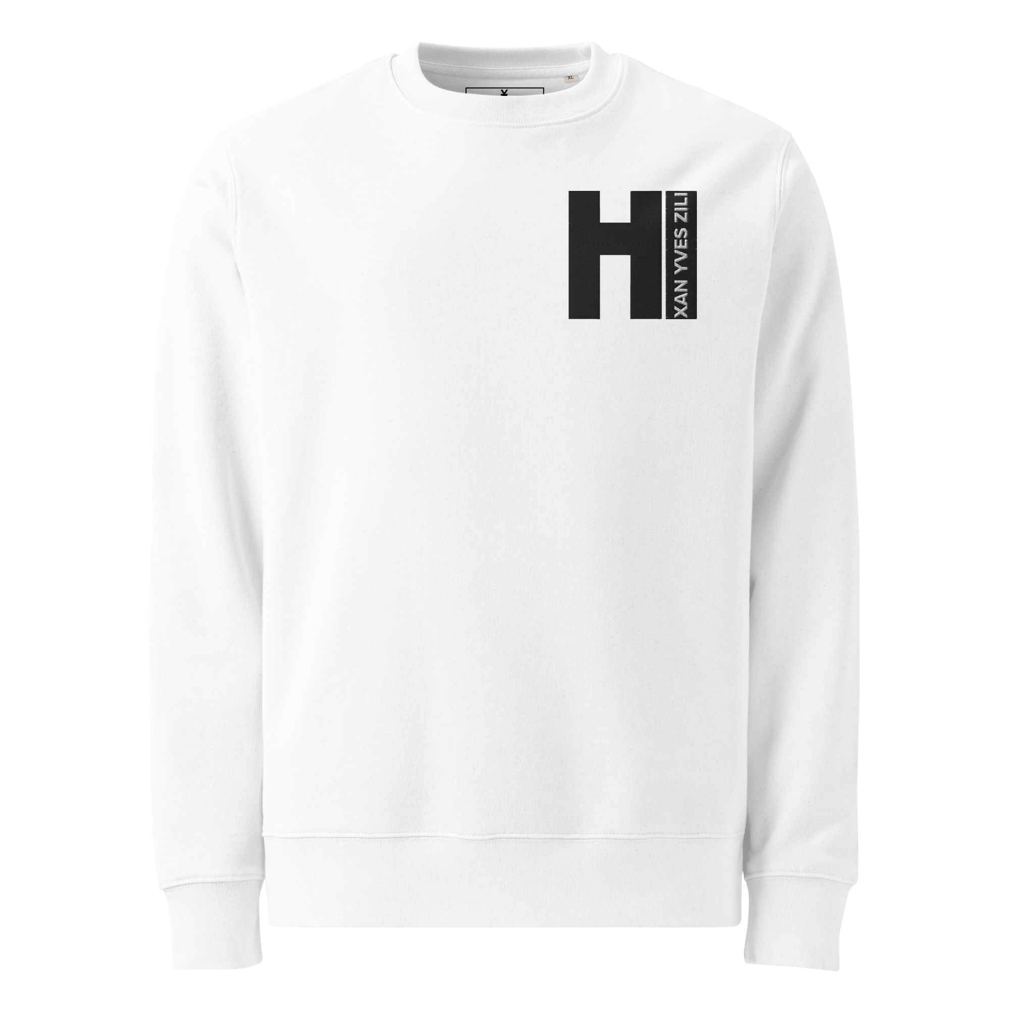 Xan Yves Zili's "HI" Premium Essential Eco Embroidered Heavyweight Sweatshirt