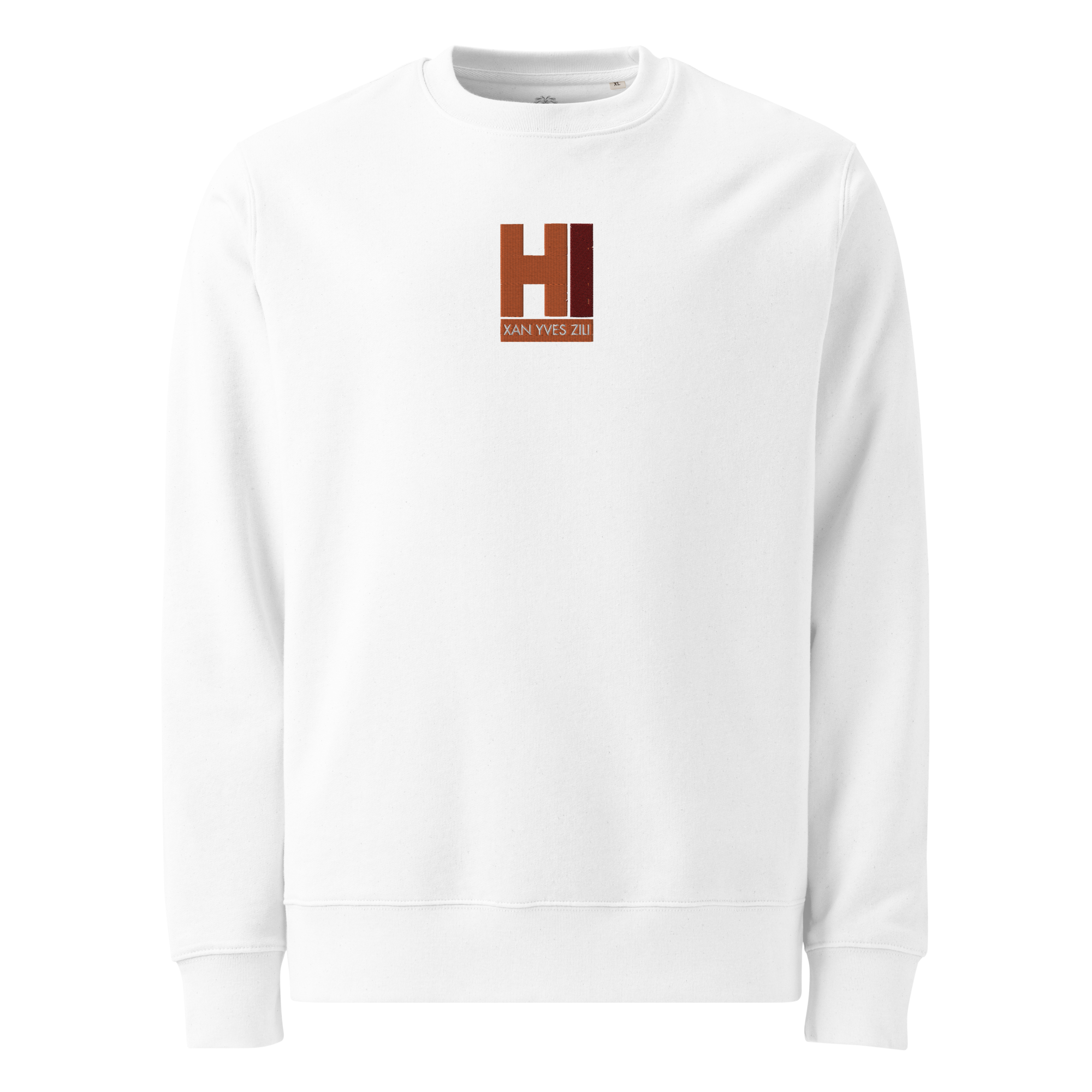 Xan Yves Zili's "HI" Premium Essential Eco Heavyweight Embroidered Sweatshirt