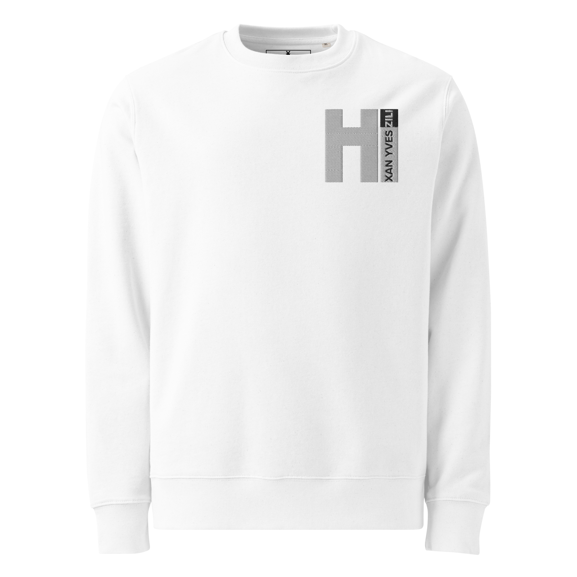 Xan Yves Zili's "HI" Premium Essential Eco Heavyweight Embroidered Sweatshirt