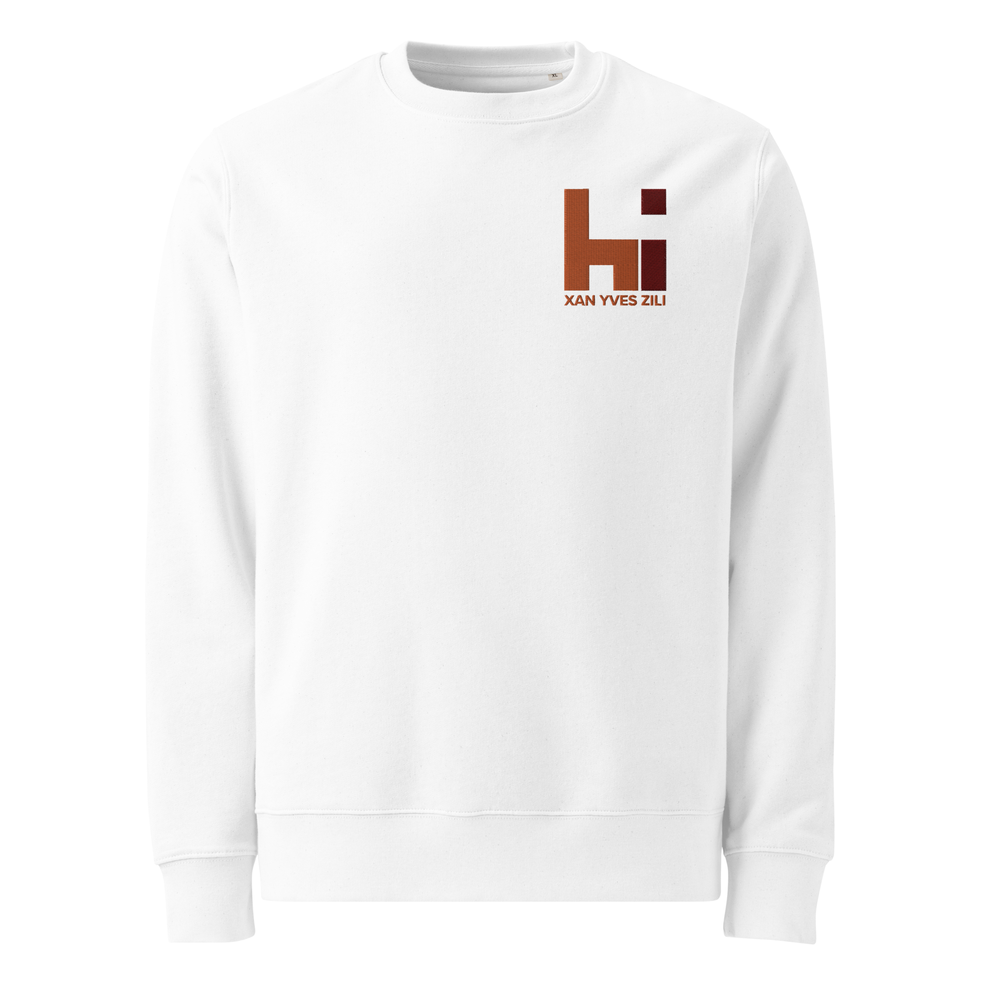 Xan Yves Zili's "HI" Premium Essential Eco Embroidered Heavyweight Sweatshirt