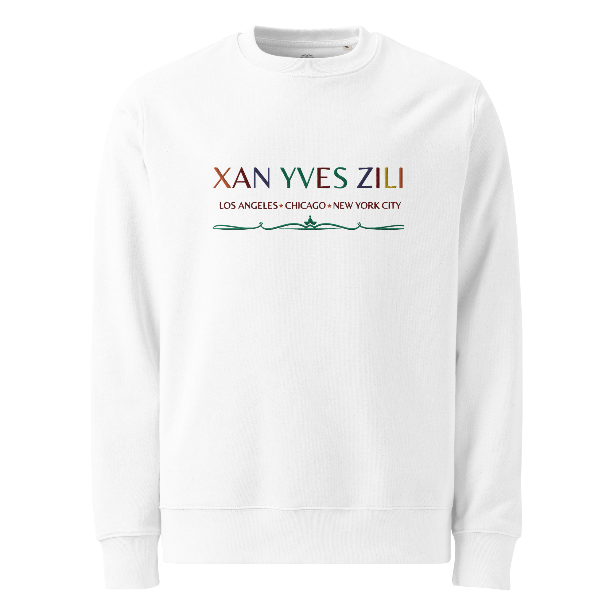 Xan Yves Zili's "Tri-City Signature" Premium Essential Eco Embroidered Sweatshirt